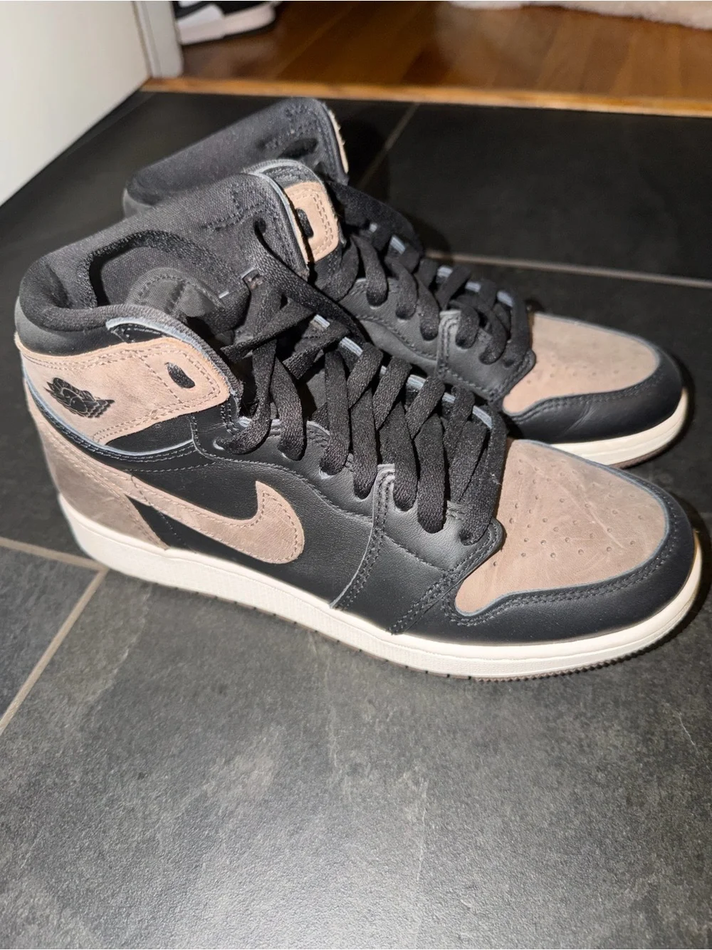 Nike High-Top Sneakers in Black and Taupe